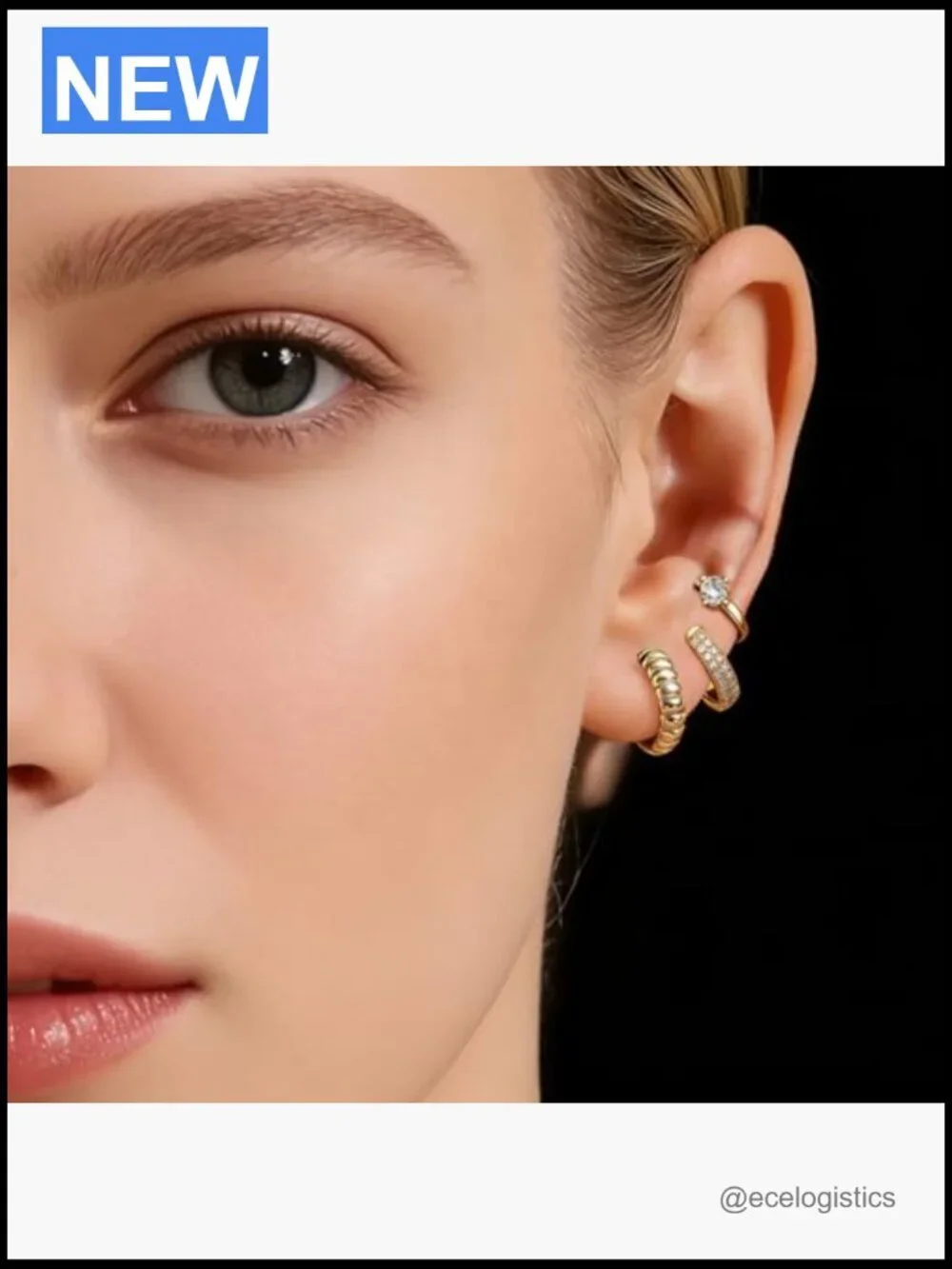 6 Pair 14K Gold Plated Hoop Earrings Set Huggie Earrings Hypoallergenic